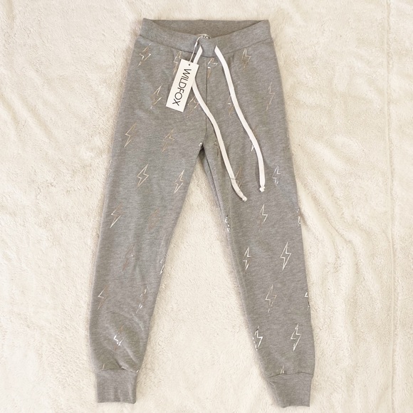 Wildfox Jack High Waist Silver Bolt Sweatpants - Picture 5 of 8